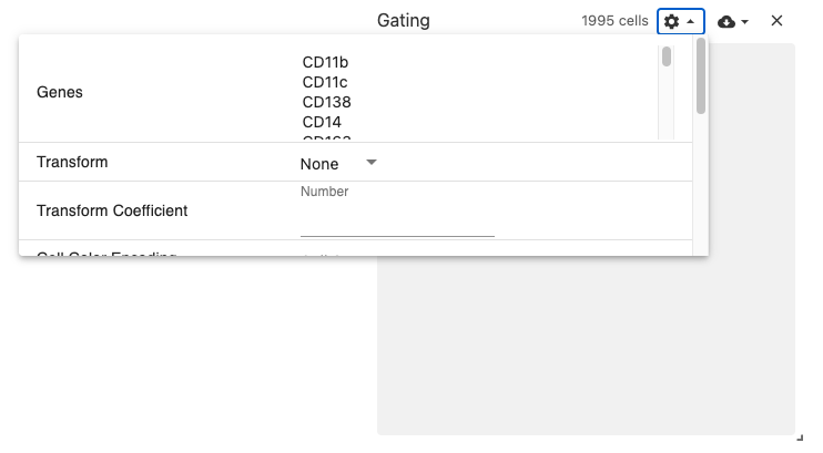 Screenshot of Gating View